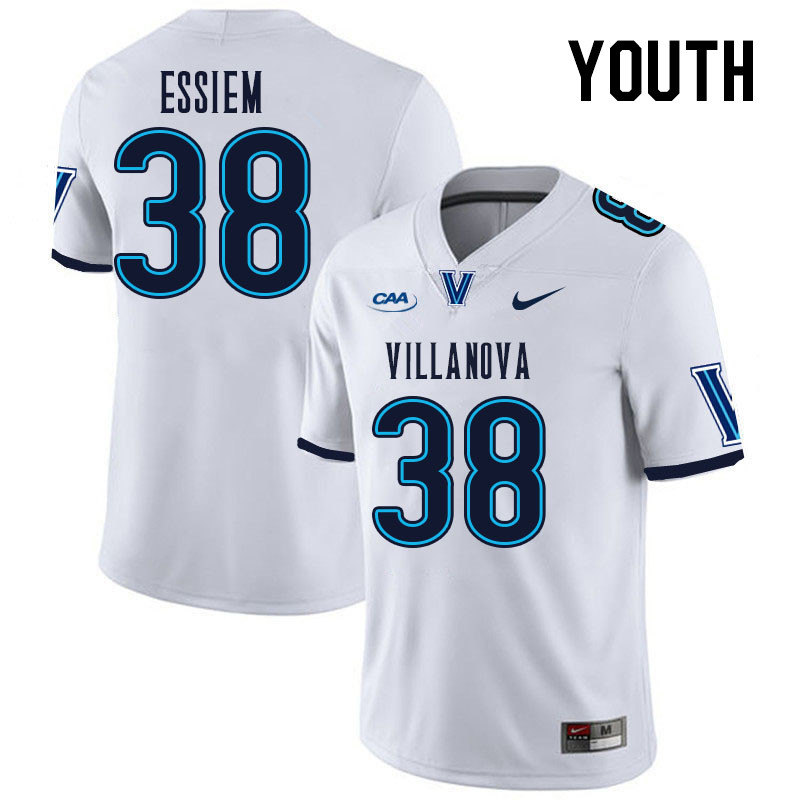 Youth #38 Newton Essiem Villanova Wildcats College Football Jerseys Stitched Sale-White